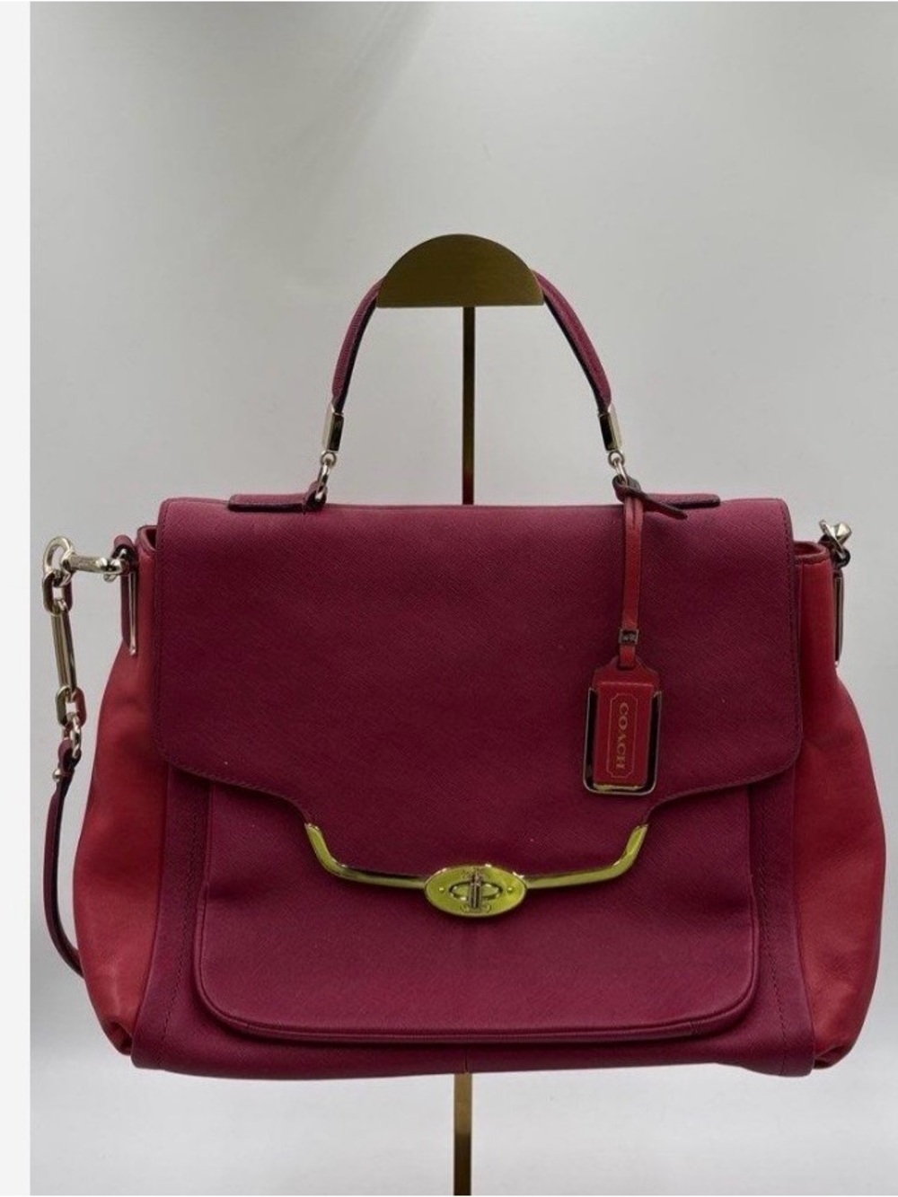Coach Madison Sadie Saffiano Flap Satchel